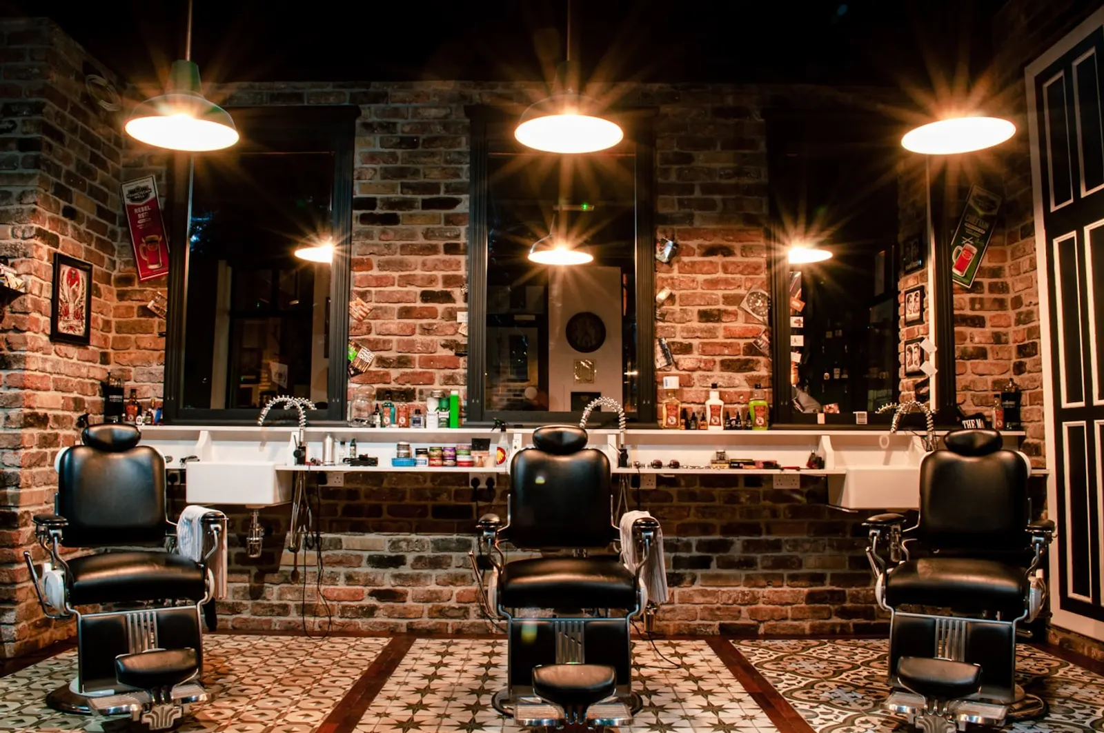 Interior de la barbería